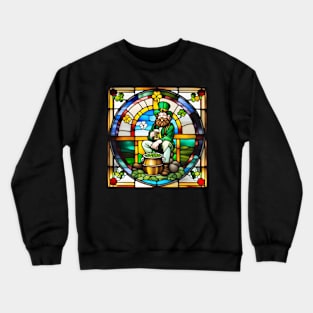 Leprechaun drinks beer - St. Patrick's Day Crewneck Sweatshirt